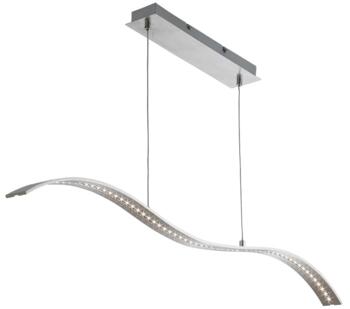 Satin Silver LED Wavy Bar Ceiling Pendant  - 2076SS