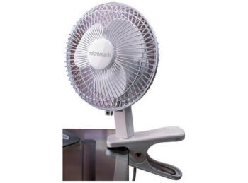 6" Oscillating Clip-On Desk Fan - White Finish