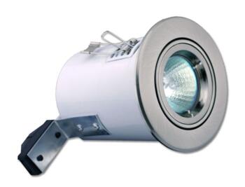 GU10 240V Fire Rated Directional Downlight - Brushed Chrome
