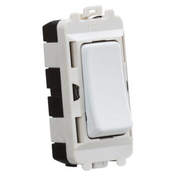 Matt White Grid Light Switch Modules	 - 20a DP Switch