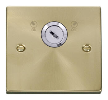 Satin Brass Locking 20a DP Switch - Isolator