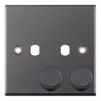 Black Nickel **EMPTY** LED Dimmer Plate - 2 Gang EMPTY