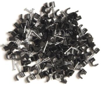 Cable Clips - Round - Black -  7mm - Box of 100