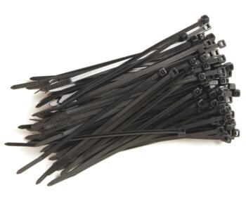 Cable Ties - Black Nylon - Pack of 100 - 200mm x 4.5mm