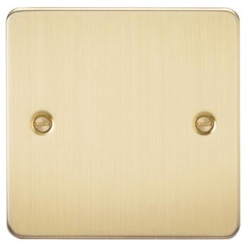 Flat Plate Brushed Satin Brass Blank Plate - Single 1 Gang