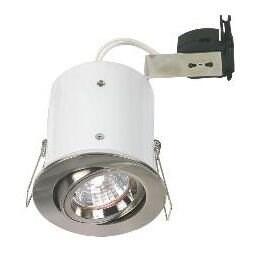 Satin Nickel (S/Steel) Fire Rated Downlight Adjust - 12V Low Voltage - 9 to Clear
