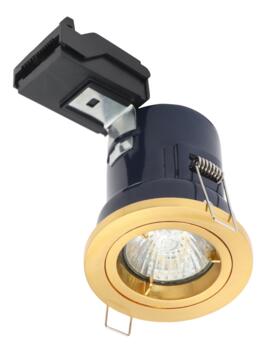 Satin Brass Fixed Fire Rated Downlight GU10 - Fitting	