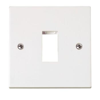 Polar White Empty Grid Switch plate - 1 module with white interior