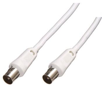TV Aerial Coaxial Lead - 2m Male to Male, White