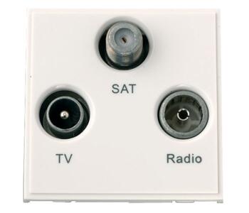 New Media Module - Triplexed TV, Radio, Sat Module - Triplexed Module - Polar White