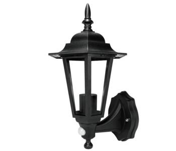 Outdoor Wall Light - 60W PIR Full Lantern - Black Finish