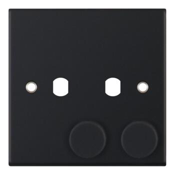 Slimline Matt Black **EMPTY**/Build Your Own LED Dimmer Switch Plate - 2 Gang Empty Plate