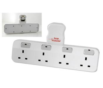 4 Way Surge Protected Plug Adaptor - 13A Switched - White