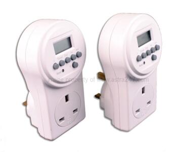 Electronic Plug-in Timer - 7 Day Timer - Twin Pack - White