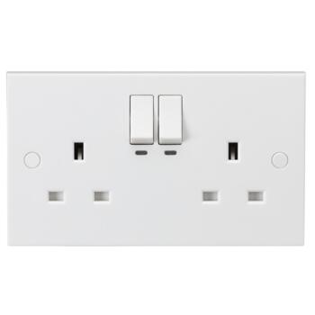 13a Smart 2 Gang Switched Socket - Twin