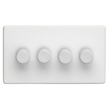 Screwless Concealed White Build Your Own Dimmer Sw - Quad 4 Gang Empty