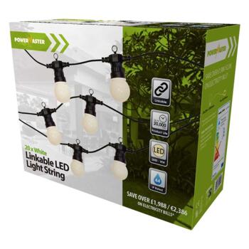 20 White LED Linkable Festoon String Lights 14.5m - Buy 2 sets for £65.96