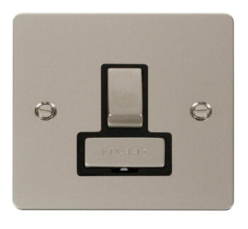 Flat Plate Pearl Nickel Fused Spur Units - Switched