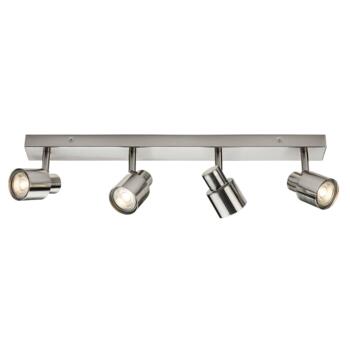 Brushed Chrome 4 Light Bar Spotlight Fitting - Fitting Only
