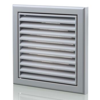 Grey Vent Grille Fixed Louvre - 4" 100mm
