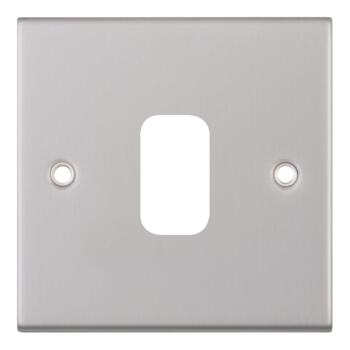 Slimline Satin Chrome Build Your Own Light Switch - 1 Gang Empty Plate