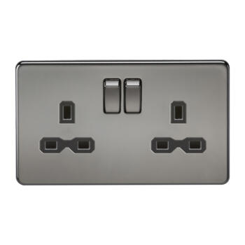 Screwless Double Switched Socket	 - 2 Gang DP