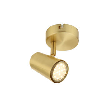 Satin Brass Wall/Ceiling GU10 LED Spotlight - Satin Brass
