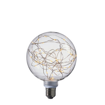 Firefly Warm White LED Globe Lamp 1W E27 Edison Screw Clear Glass - Clear Glass