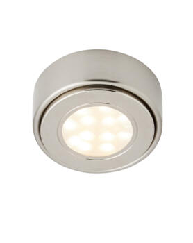 Satin Nickel 240V LED CCT Round Under Cabinet Light - CUL-35860