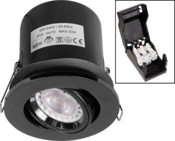Black Nickel Fire Rated Downlight Adjustable GU10 Fitting - VUEP546