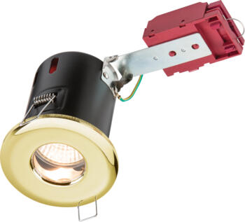 Polished Brass IP65 GU10 IC Fire Rated Shower Downlight - VFRSHGICB