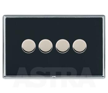Piano Black Dimmer Switch - 4 Gang Quad 2 Way - 300W