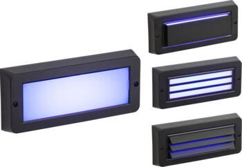 Black or Grey Outdoor Blue LED Surface Mount Bricklight
