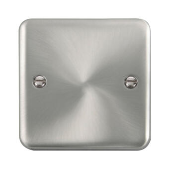 Curved Satin Chrome Blanking Plates - Single 1 Gang