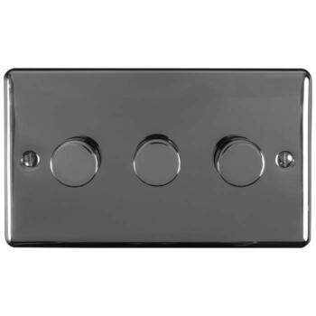 Black Nickel Dimmer Switch Led Compatible - 3 Gang 2 Way Triple