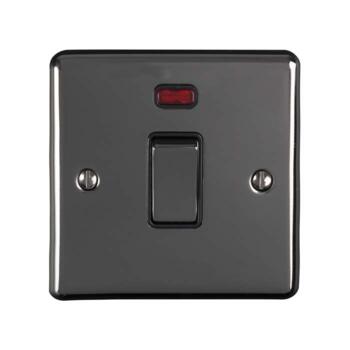 Black Nickel 20A DP Isolator Switch - 1 Gang With Neon