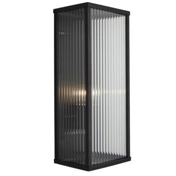 Black IP44 Outside Contemporary Box Wall Light - Fitting