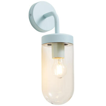 Contemporary Outside Wall Light Lantern Pale Blue - Fitting