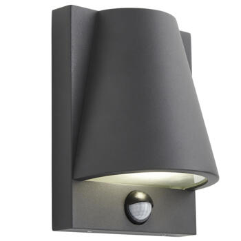 Anthracite Curved LED Outdoor Wall Light with PIR Sensor - ZN-38624-ANTH