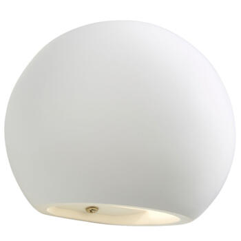 White Plaster G9 Round Up and Down Wall Light - Paintable - 1 Light Fitting
