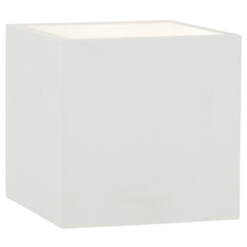 White Plaster G9 Cube Up and Down Wall Light - Paintable - 1 Light Fitting
