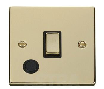 Polished Brass 20A DP Switch - Flex Out Ingot - With Black Interior