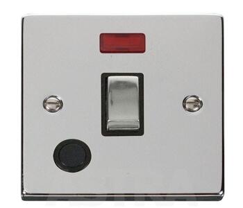 Polished Chrome 20A DP Switch Neon/Flex Out Ingot - With Black Interior