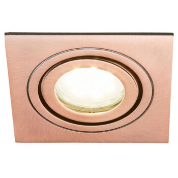 Brushed Copper IP65 Square Adjustable Downlight - Fitting
