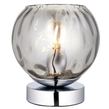Polished Chrome Table Lamp With Dimpled Glass Shade - Table Lamp
