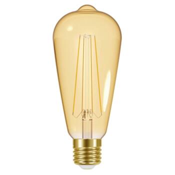 Antique Brass Industrial Table Light With Switch  - 5w ST64 Dimmable LED Vintage Filament Lamp E27