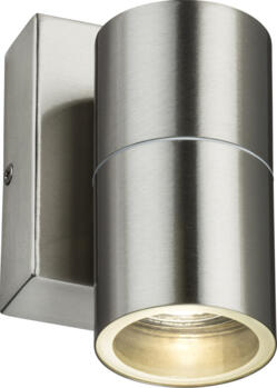 Brushed Chrome IP54 Outdoor Wall Light with Photocell  - Brushed Chrome