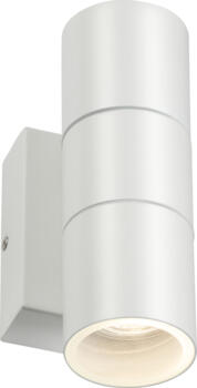 White IP54 Outdoor Up & Down Wall Light with Photocell 