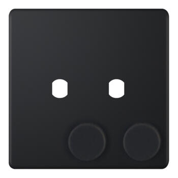 5mm Screwless Matt Black **EMPTY** / Build Your Own LED Dimmer Switch Plate - 2 Gang Empty Plate