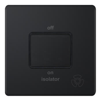 5mm Screwless Matt Black Fan Isolator Switch - Fan Isolator